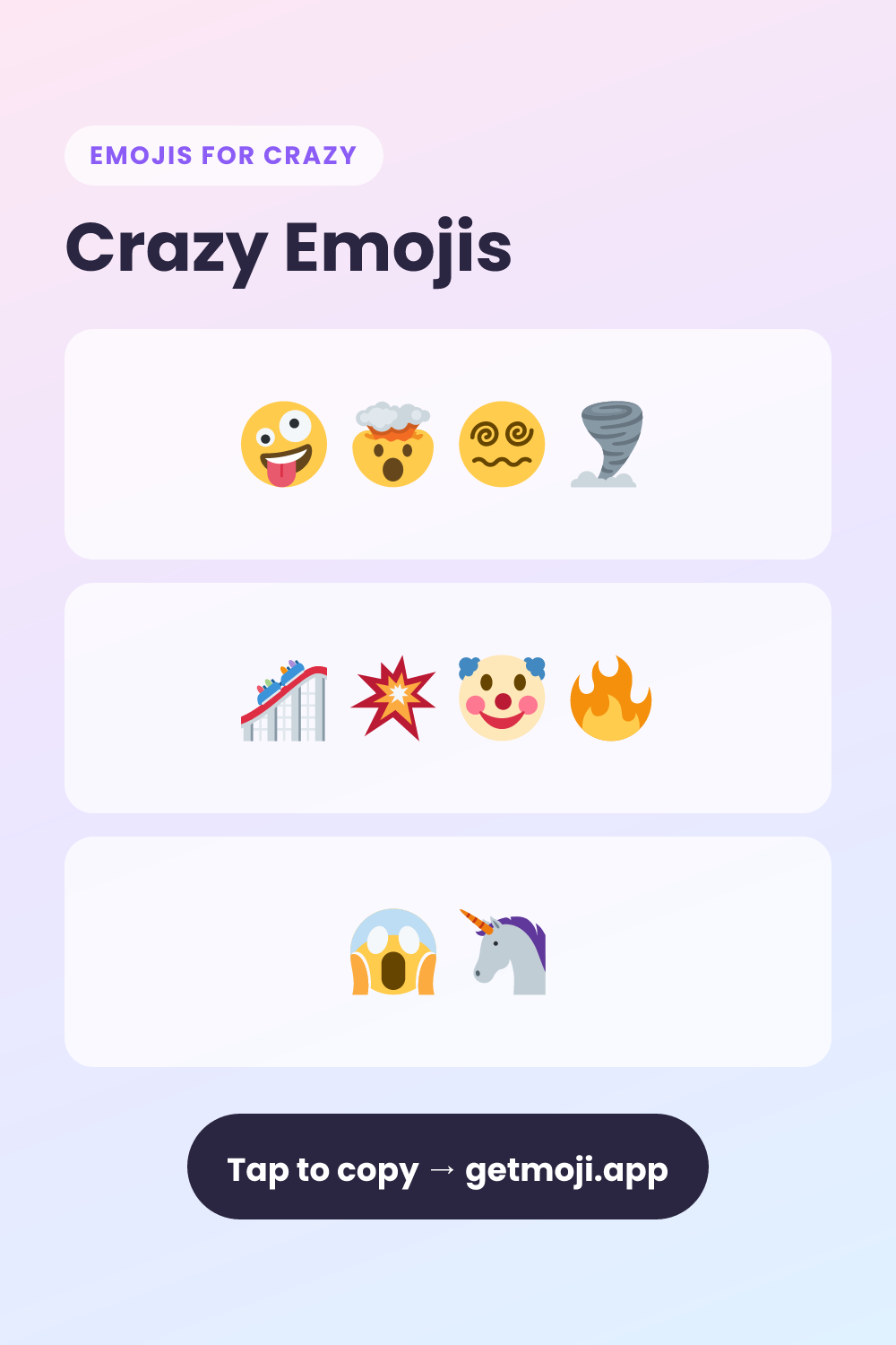 🤪 Crazy Emojis Copy & Paste (10+) | GetMoji