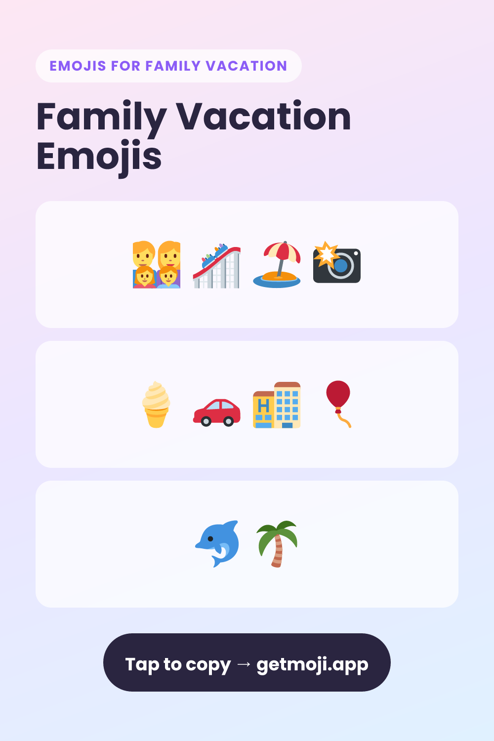 👨‍👩‍👧‍👦 Family Vacation Emojis Copy & Paste (10+) | GetMoji