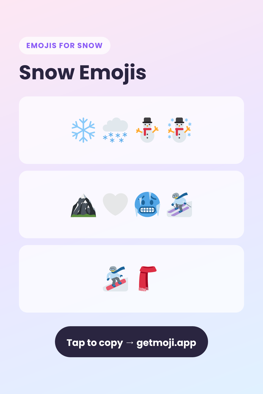 ️ Snow Emojis Copy & Paste (10+) | GetMoji
