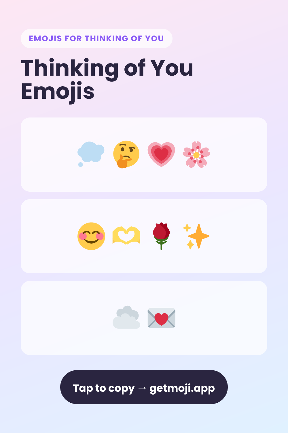 💭 Thinking Of You Emojis Copy & Paste (10+) | GetMoji