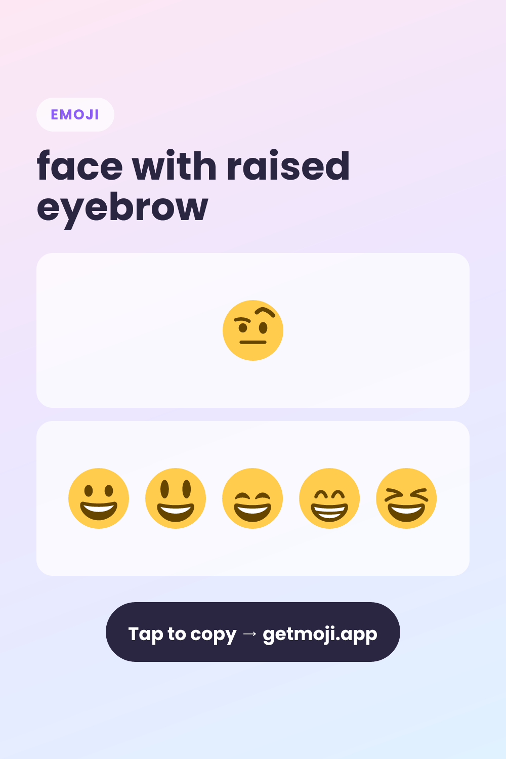 face with raised eyebrow 🤨 Meaning & Copy Paste | GetMoji | GetMoji